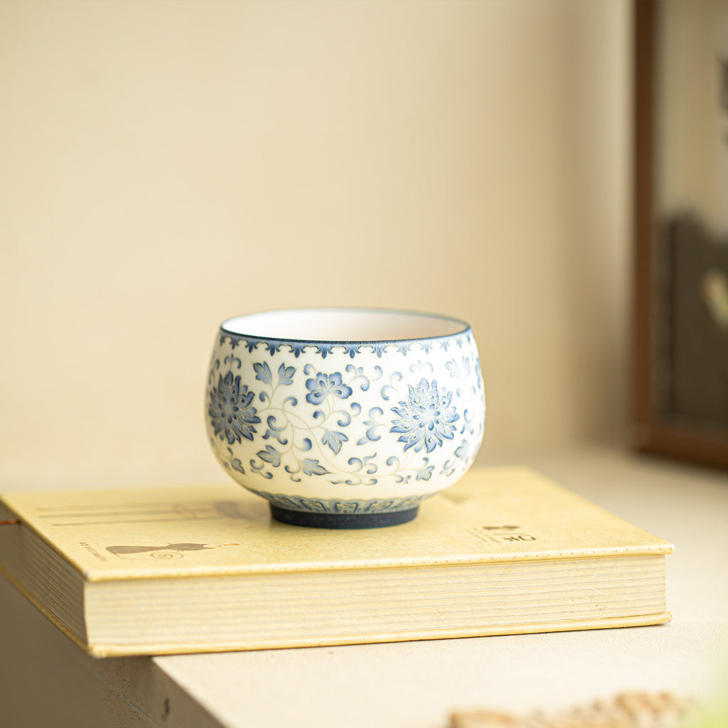 Authentic Handcrafted Sterling Silver-Lined Intertwined Lotus Large Luohan Cup - 110ml Teacup