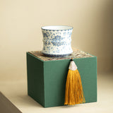 Authentic Blue & White Sterling Silver-Gilt Intertwined Lotus Bamboo-Joint Master Cup - 80ml Gift Box