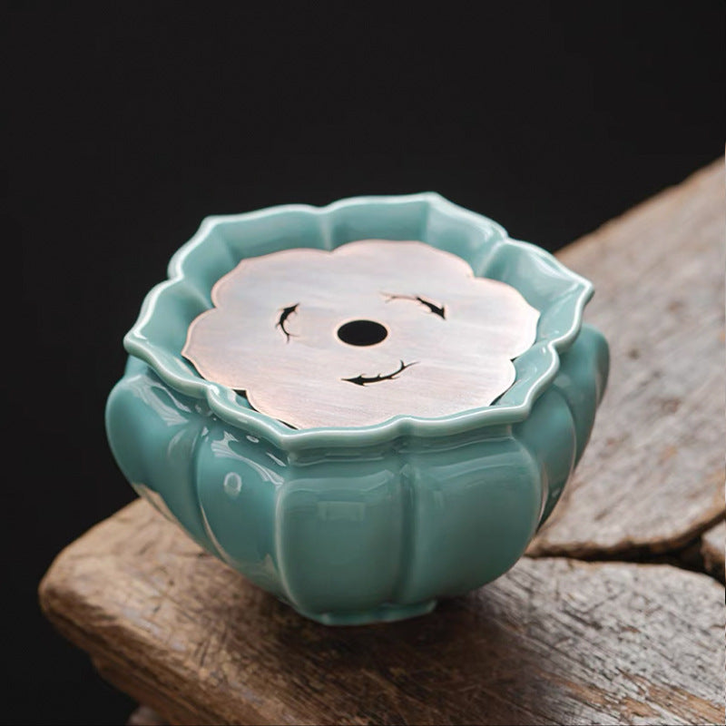 Authentic Fish Relief Pierced-Rim Jianshui Waste Basin & Rhombus Petal Pot Bearer - 2pc Suite