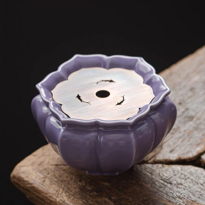 Authentic Fish Relief Pierced-Rim Jianshui Waste Basin & Rhombus Petal Pot Bearer - 2pc Suite