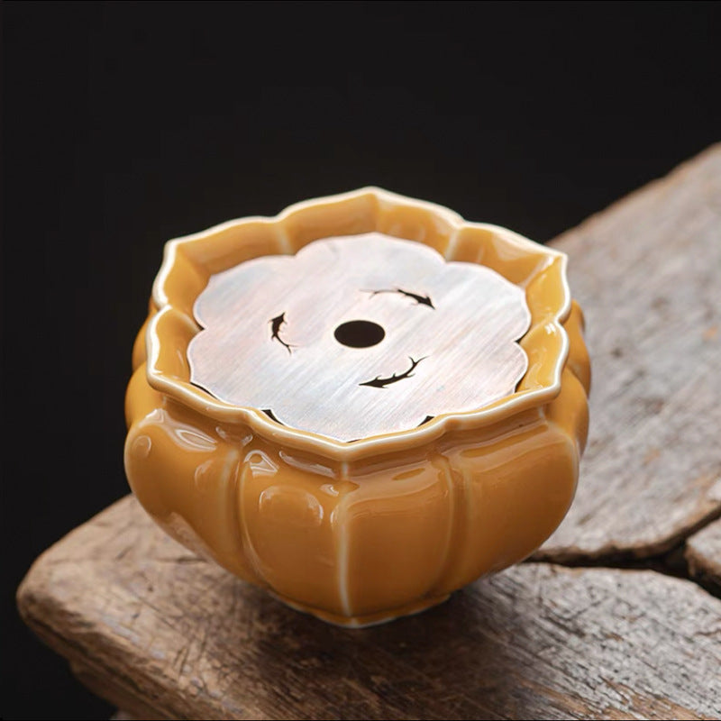 Authentic Fish Relief Pierced-Rim Jianshui Waste Basin & Rhombus Petal Pot Bearer - 2pc Suite