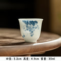 Luxury Dehua Ice Mutton-Fat Jade Blue & White Hand-Painted Master Teacup - 75ml Gongfu Cup