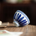 Authentic Blue & White Baoxiang Chrysanthemum Chicken-Heart Master Teacup - 75ml Zen Gongfu Cup