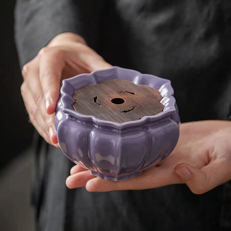 Authentic Fish Relief Pierced-Rim Jianshui Waste Basin & Rhombus Petal Pot Bearer - 2pc Suite