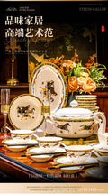 Wanma Benteng luxury horse motif bone china dinnerware set styled for formal dining