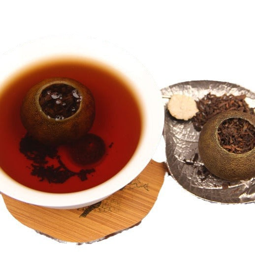Xinhui Gongting Xiao Qing Gan tea presentation