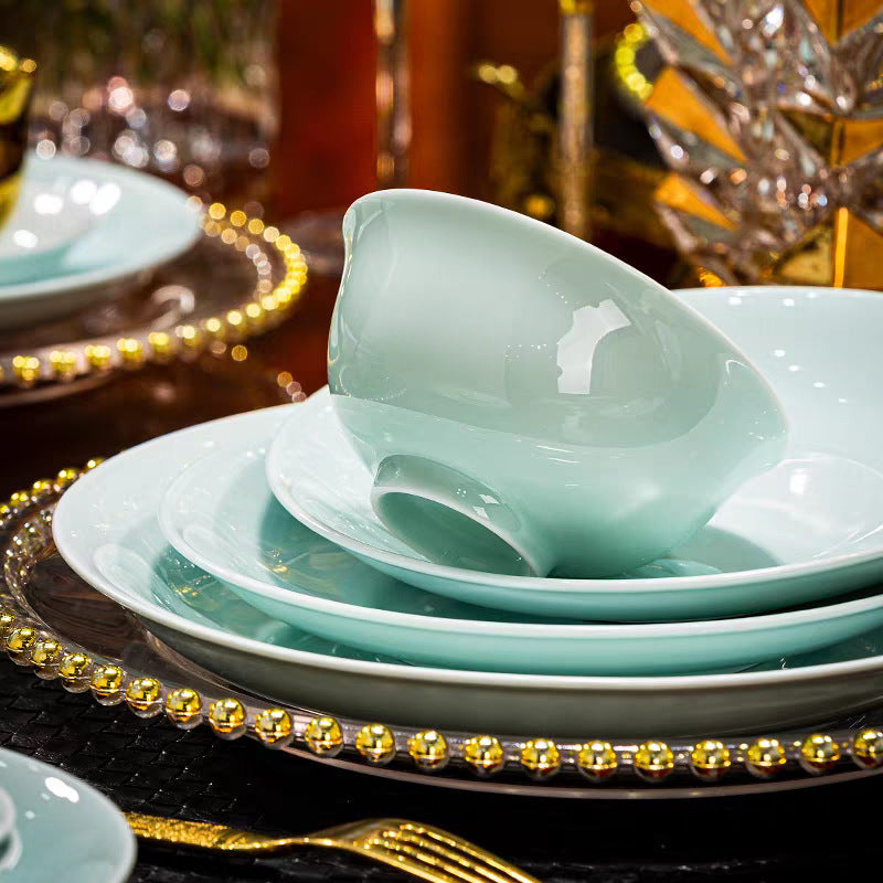 Ying Qing celadon porcelain bowls plates and serving pieces