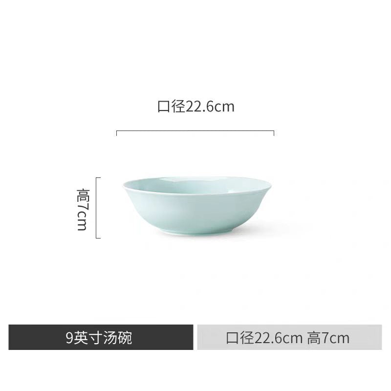 Ying Qing shadow-green porcelain dining piece dimensions detail