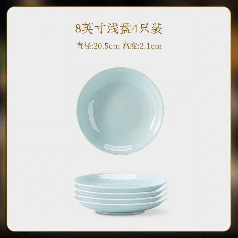 Ying Qing shadow-green porcelain tableware detail