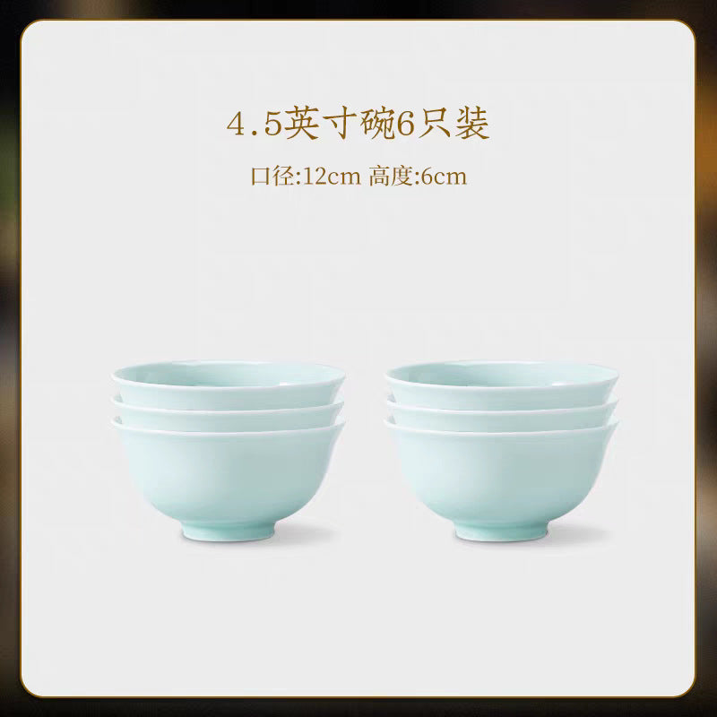 Ying Qing shadow-green porcelain dinnerware collection detail