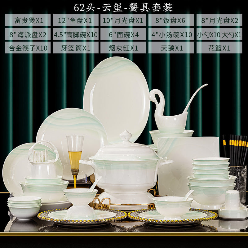 Yun Xi pale celadon Jingdezhen ceramic tableware collection